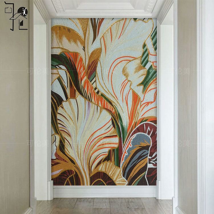 Mosaic American Abstract Painting Art Glass Parquet Painting Xuanguan Into The Dining Room Dining Room Dining Room cut and parquet jigsaw puzzle background