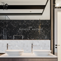 Stone mosaic natural marble hexagonal bathroom toilet tile small block decorative background wall brick building material