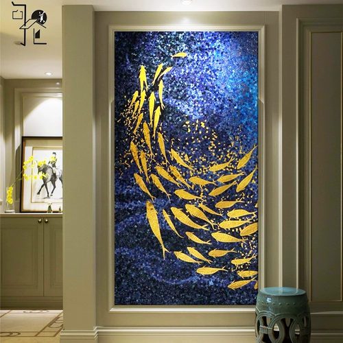 Стеклянная современная и минималистичная мозаика, декор для гостиной, головоломка, легкий роскошный стиль