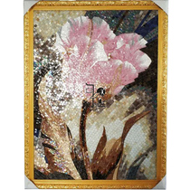 Glass Mosaic Decoration Painting Fresco Background Wall Metal Wooden Border with frame shipping