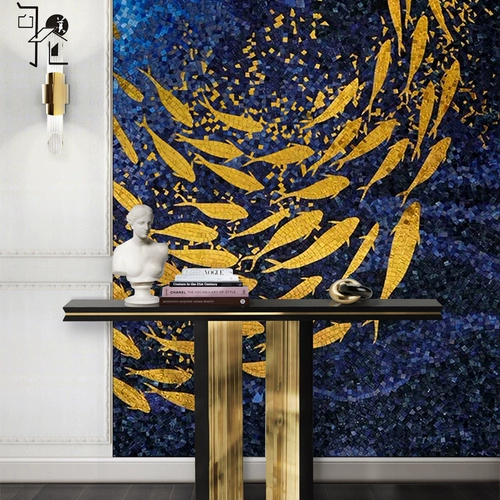 Стеклянная современная и минималистичная мозаика, декор для гостиной, головоломка, легкий роскошный стиль