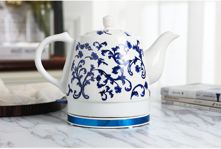 am sieu toc braun Jingdezhen ấm đun nước gốm sứ màu xanh và trắng tự động tắt nguồn ấm đun nước bằng sứ nhỏ ấm trà chống khô - ấm đun nước điện ấm siêu tốc sunhouse