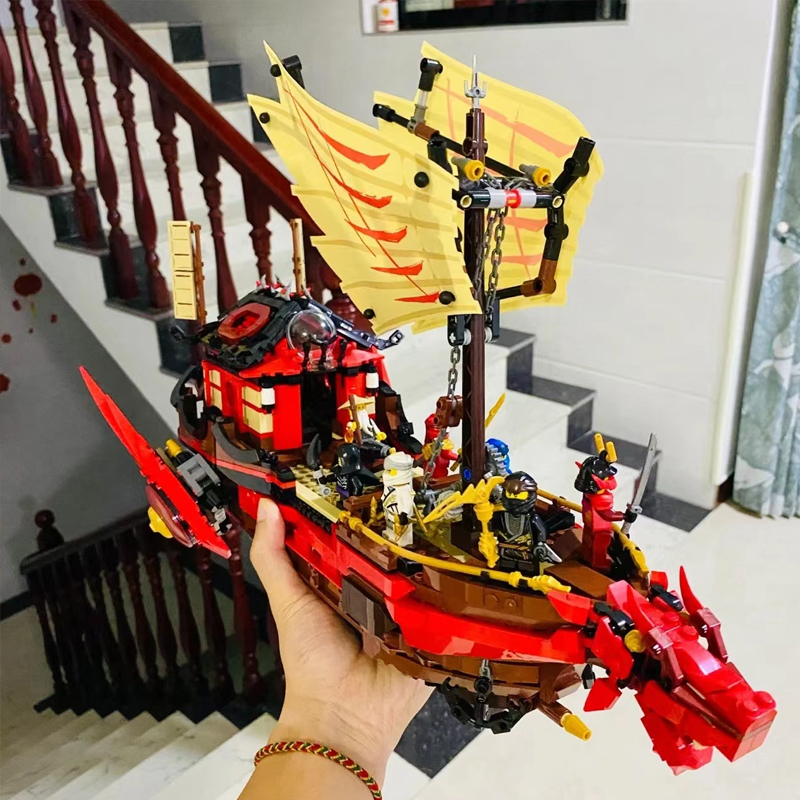 2026 New Ninjago Underwater Destiny Bounty Dragon Boat Building Blocks Boys' Assembly Educational Children's Toy