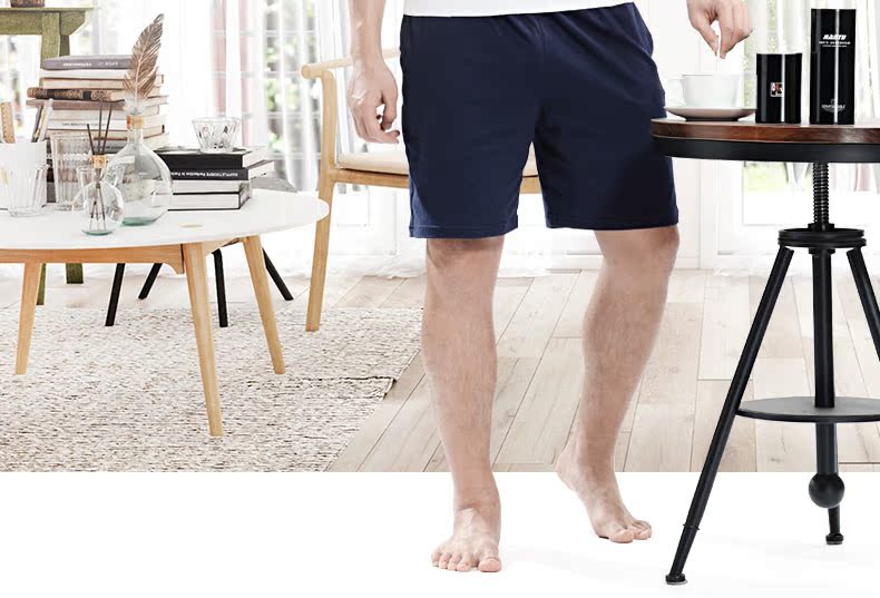 2 chiếc quần short nam giản dị quần nhà đơn mảnh cotton mùa hè lỏng lẻo phần thanh niên cotton rắn màu quần ngủ quần đũi nam cao cấp