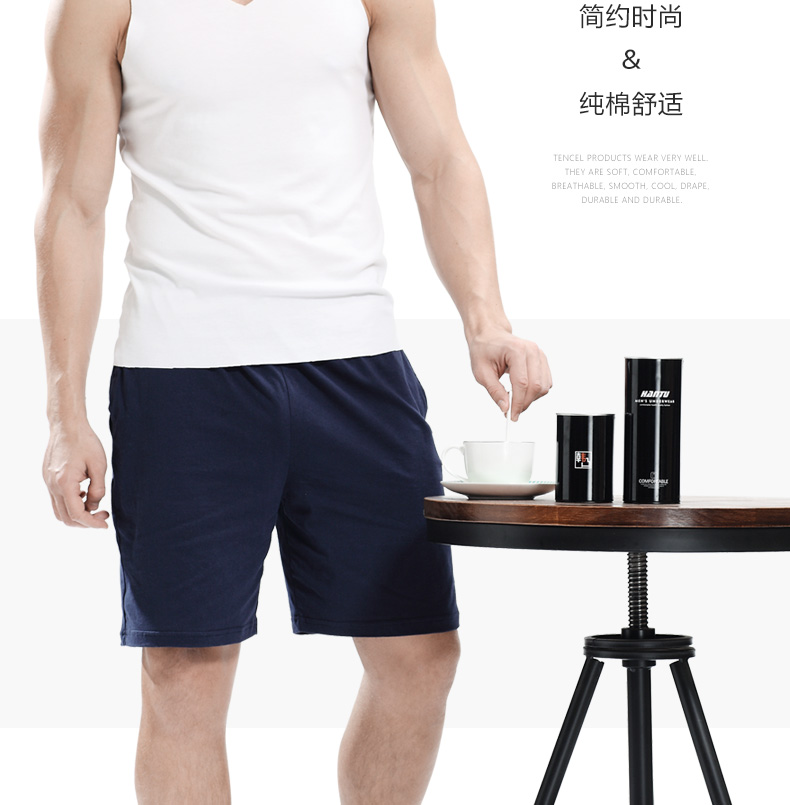2 chiếc quần short nam giản dị quần nhà đơn mảnh cotton mùa hè lỏng lẻo phần thanh niên cotton rắn màu quần ngủ quần đũi nam cao cấp