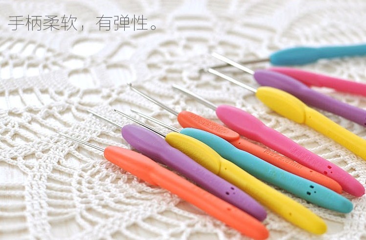 Can crochet móc thương hiệu xử lý mềm mại thép không gỉ công cụ thiết lập màu áo len vận chuyển giải phóng mặt bằng kim móc đan - Công cụ & vật liệu may DIY kim máy may công nghiệp