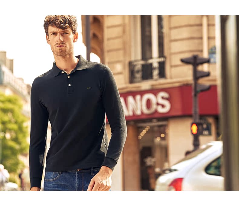 Áo thun dài tay cho nam bảy con sói nam 2018 xuân hè thu đông trẻ trung và nam trung niên áo thun cotton bố bố t shirt