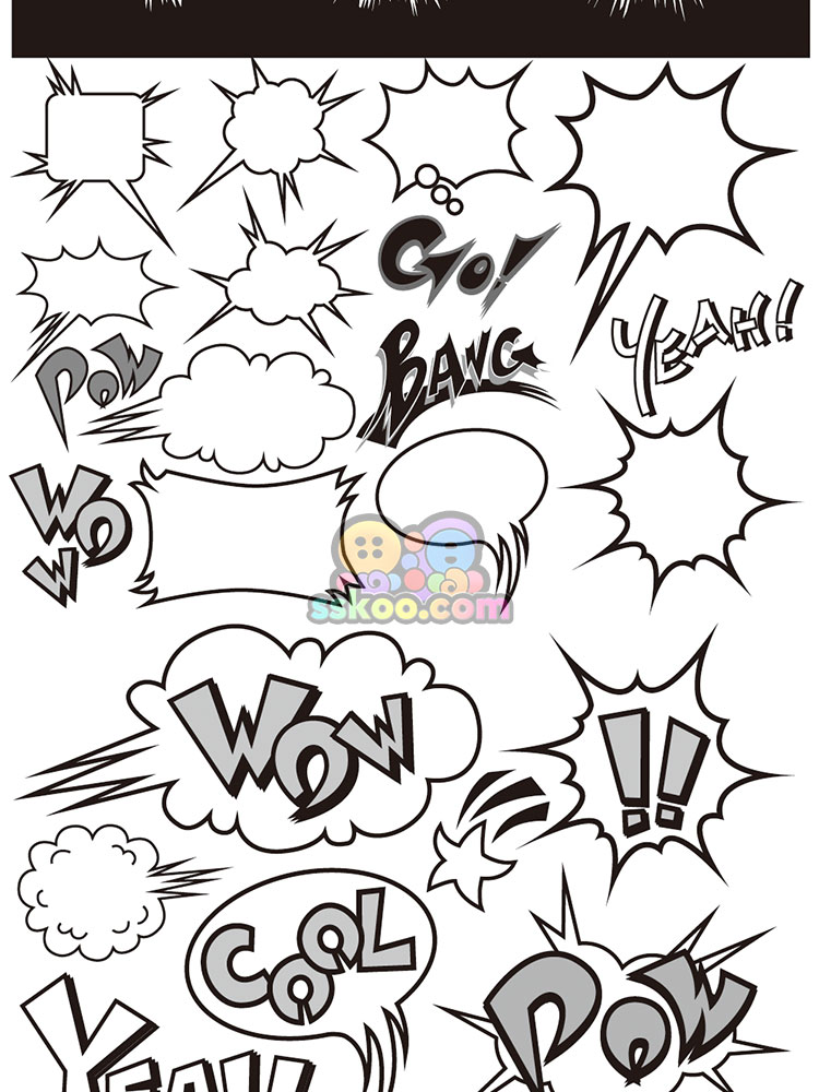 日式手绘漫画特效气泡对话框音效爆炸图案AI矢量PNG免扣设计素材插图6