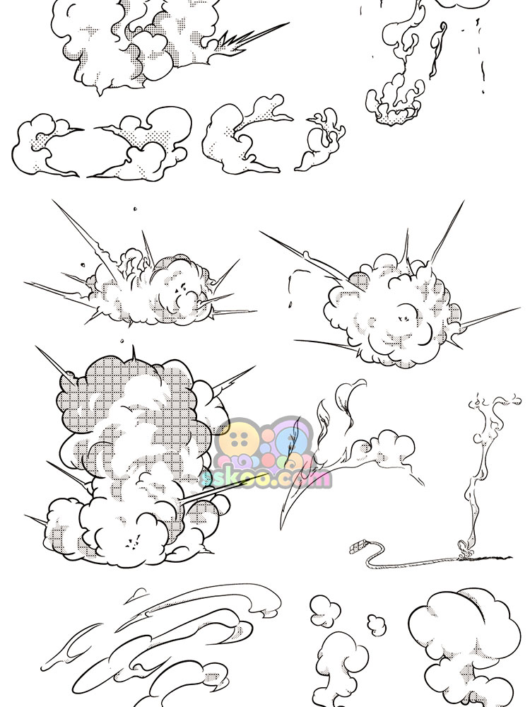 日式手绘漫画特效气泡对话框音效爆炸图案AI矢量PNG免扣设计素材插图10