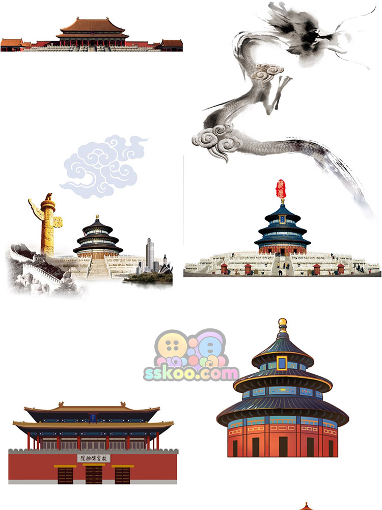 北京天坛故宫PNG免抠元素图片透明背景PS平面设计背景装饰素材插图5