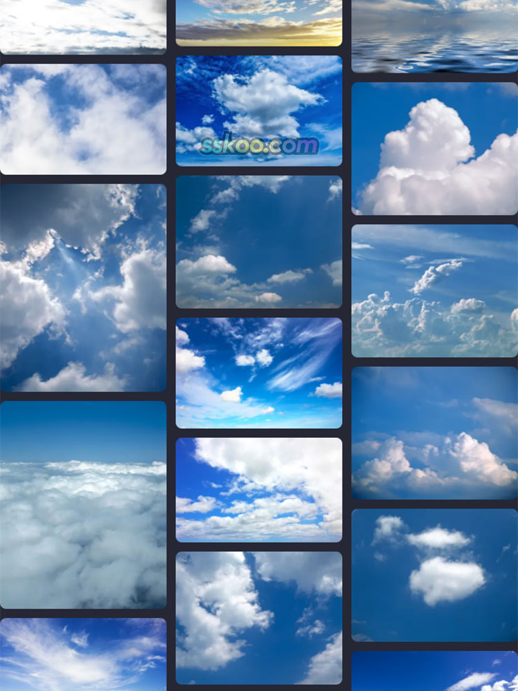 蓝天白云清新辽阔天空云层云团合成背景摄影高清照片图片素材插图8