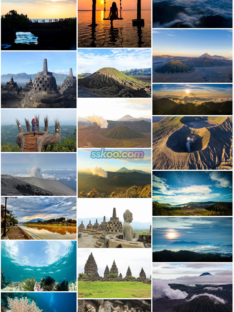 印尼旅游景点风光巴厘爪哇岛布罗莫火山雅加达浮屠JPG图片素材插图14