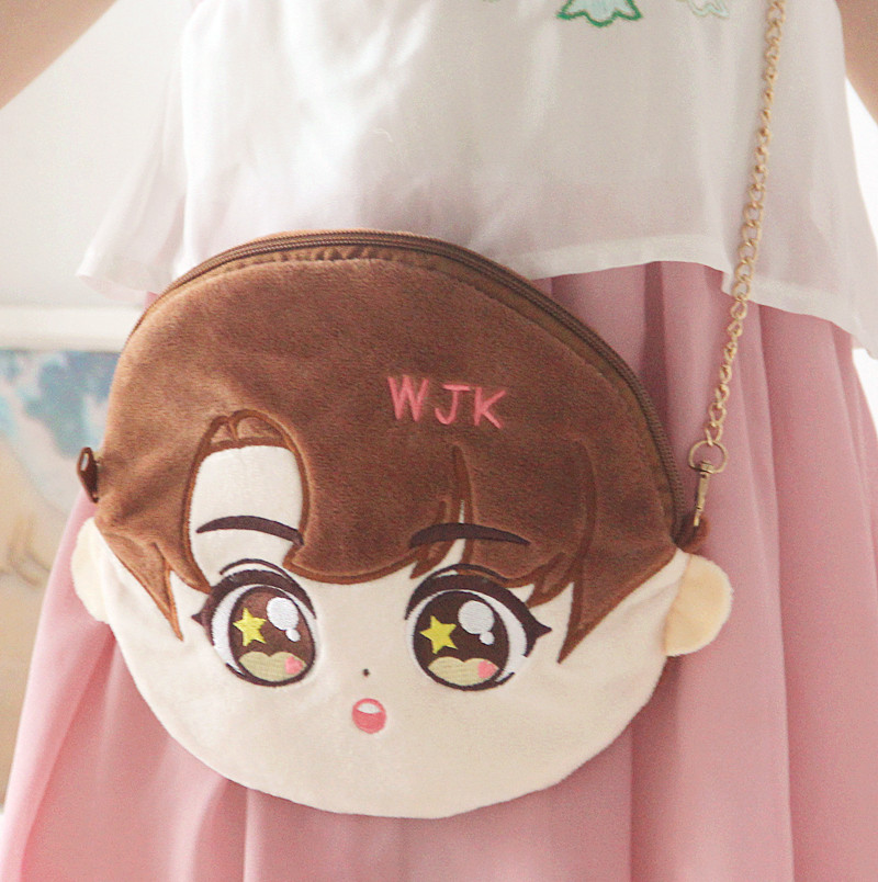 Wang Junkai small bag one shoulder messenger bag bobojun student girl cute cute small shoulder bag plush doll bag
