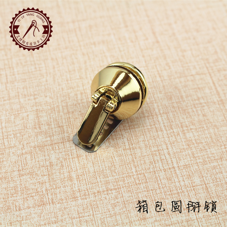 diy handmade leather bag 5 gold accessories luggage lock accessories bag round snapping lock insert lock screw lock