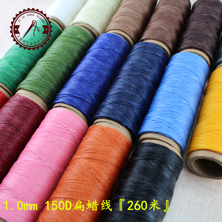 1 0mm Flat Wax Thread Handmade Leather With Flat Wax Thread Hand-stitched Leather Suitcase 150d Wax Thread Hand-sewn Wax Thread 260 m