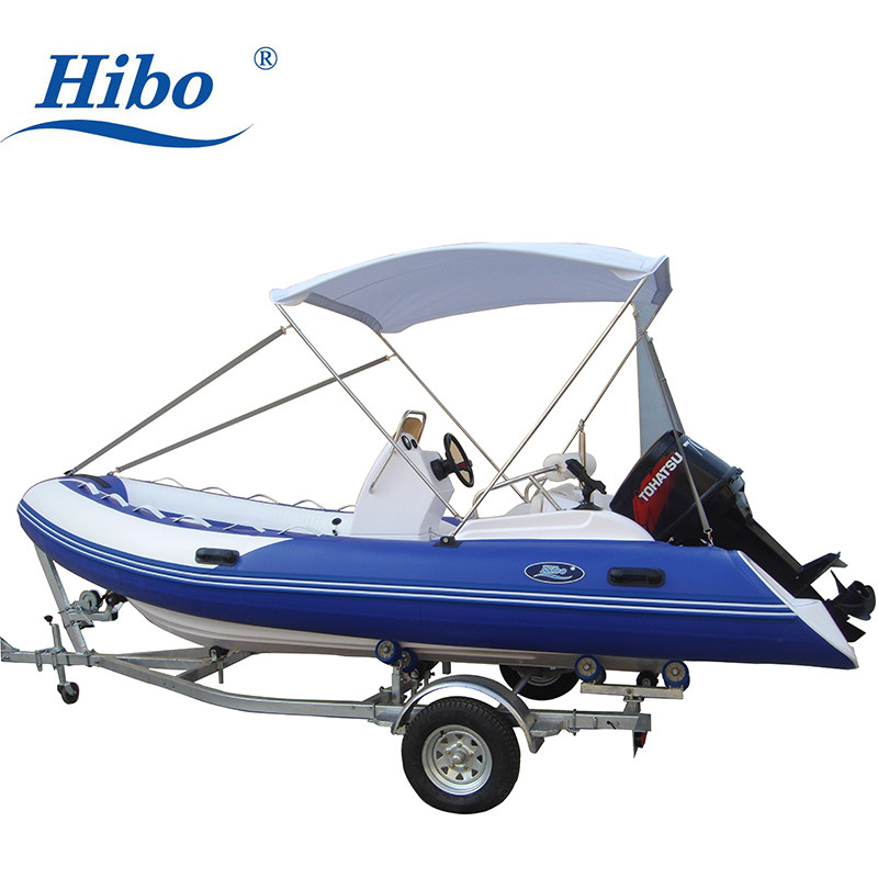 Direct sale Haibao Glass fiber bottom Yacht Charter boat speedboat RIB470C luxury version 5-6 people fishing boat