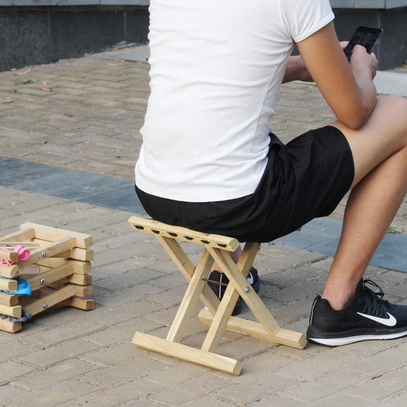 Maza stool new authentic acacea Maza home living room with dining table horse solid wood folding bench