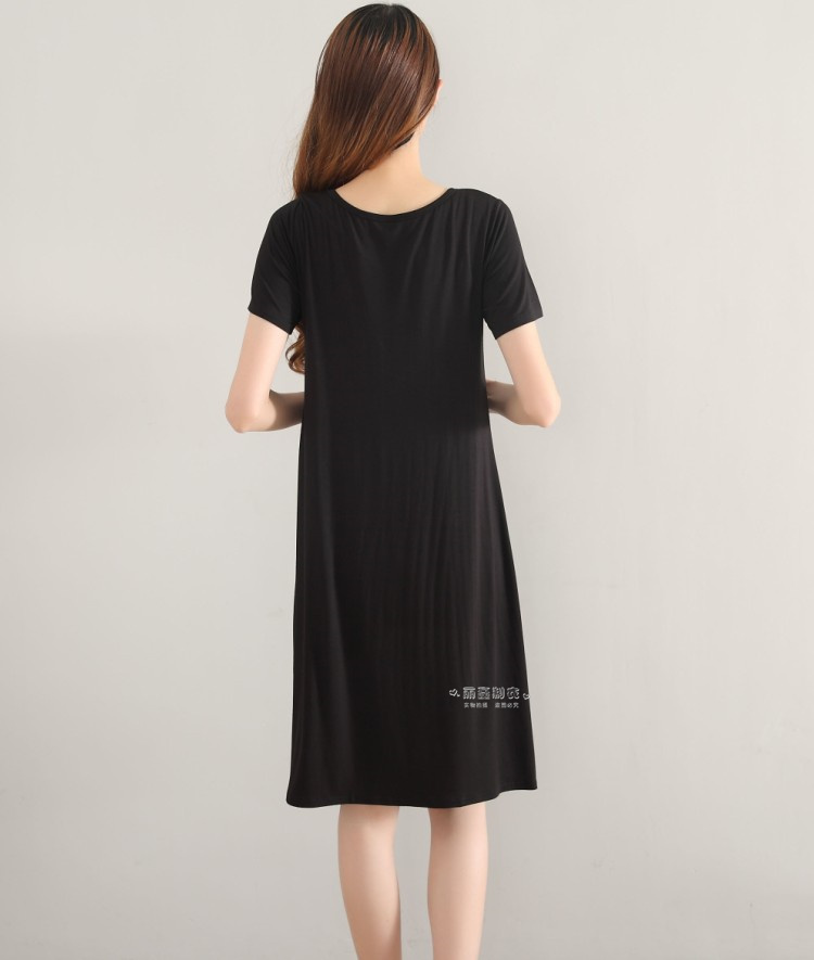 Mùa hè bông phương thức vành đai ngực pad nightdress đồ ngủ ngắn tay áo miễn phí áo ngực mỏng phần lỏng kích thước lớn nhà váy nữ