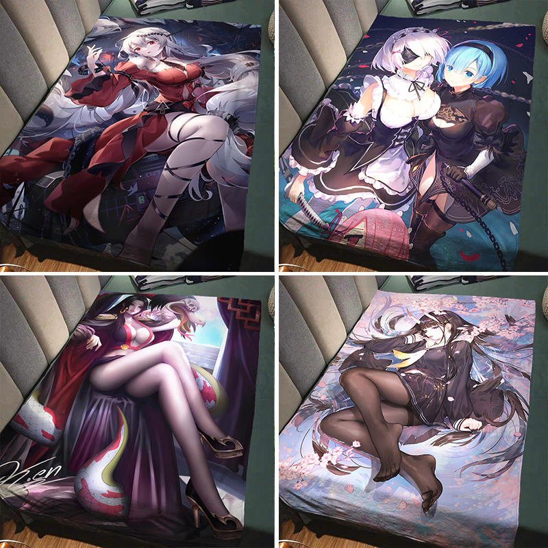 Two-Dimensional Air Conditioning Blanket, Anime Blanket, One Piece Office Nap Blanket, Flannel Rem Towel Blanket