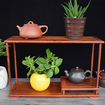  Solid wood display rack Ancient purple sand pot tea set decoration flower rack Mahogany Dobao Pavilion vase Bonsai strange stone display rack base