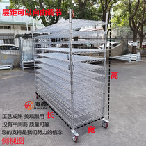 Chrome plated warehouse shelves display shelves household display frame free combination of removable multi-layer band wheel multi-function