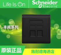 Schneider switch socket panel Fengshang freehand black dual computer two computer dual computer