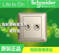 Schneider Switch Socket Brisk Series Frosted Gold 86 Type Switch Panel Wall Switch Phone Computer Socket