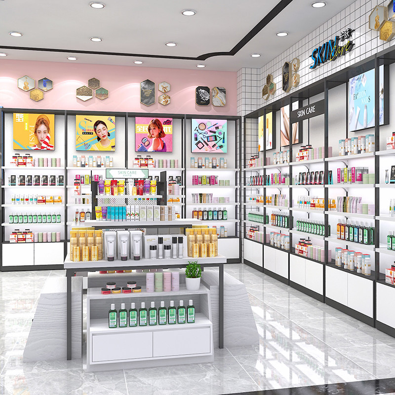 Cosmetic display with light box container display