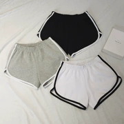 Mùa hè 2018 mới đa năng thời trang giản dị màu rắn nhà nóng quần size rộng rộng chân rộng chạy quần short