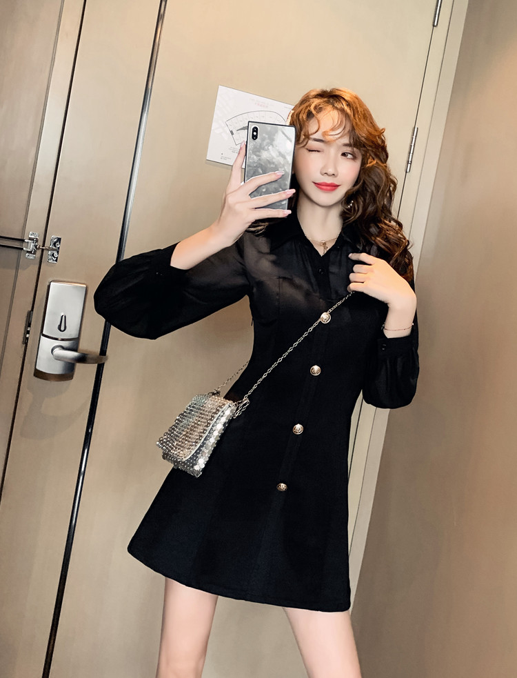 VK旗艦店 韓系雪紡燈籠袖襯衣修身短褲套裝長袖褲裝