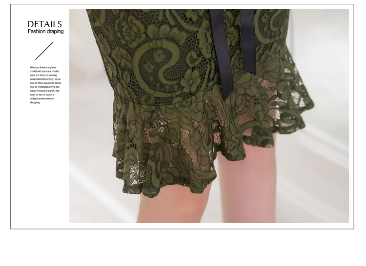 VK旗艦店 韓系顯瘦魚尾蕾絲修身優雅配腰帶長袖洋裝