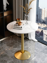 Negotiate reception table modern simple slate small dining table marble milk tea shop table balcony casual small round table