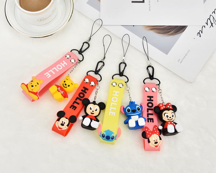 Sáng tạo khung hoạt hình silicone tay ngắn dây đeo mặt dây chuyền cá tính mặt dây chuyền táo oppo điện thoại di động dây buộc Nhật Bản và Hàn Quốc mặt dây chuyền nữ - Vòng đeo tay Clasp vòng tay nữ