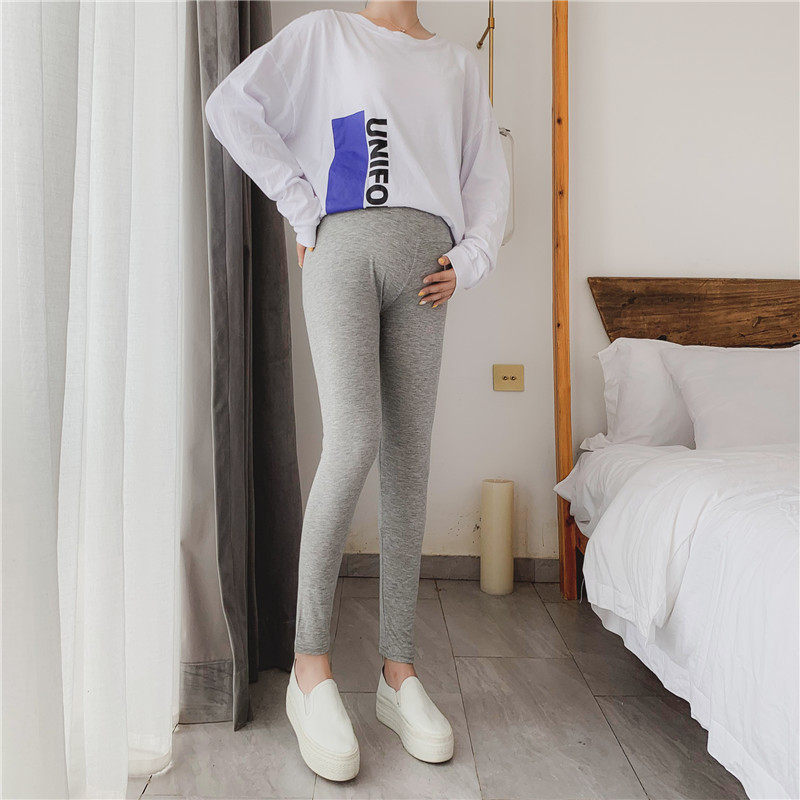 Pregnant Woman Inner Hitch Pants Spring Autumn Pregnant Woman Pants Slim Fit Pants Modale Outside Wearing 90% Pants Long Pants Autumn Clothing
