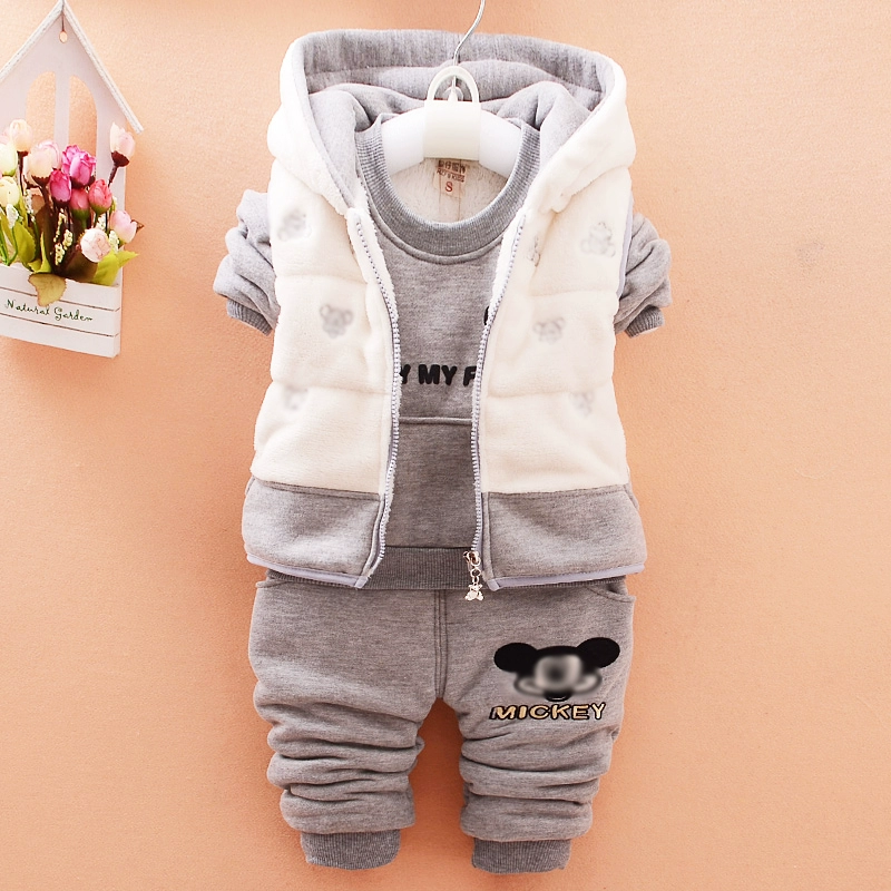 Bộ đồ cotton cho trẻ em mùa đông 0-1-2-3-4 tuổi Bộ đồ cho bé gái mặc quần áo mùa thu và mùa đông cho bé