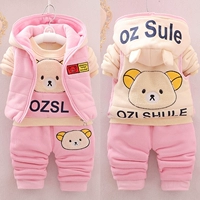 Bộ đồ cotton cho trẻ em mùa đông 0-1-2-3-4 tuổi Bộ đồ cho bé gái mặc quần áo mùa thu và mùa đông cho bé đồ sơ sinh cho bé