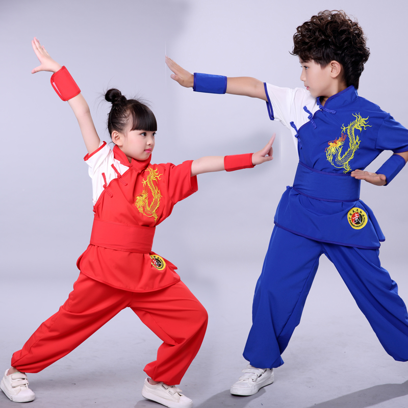 Children's martial arts Daily practice Martial Arts Performance Martial Arts Show Dragon Suit Men And Women Kung Fu Practice Wu Fu China Tai Chi Uniforms Young