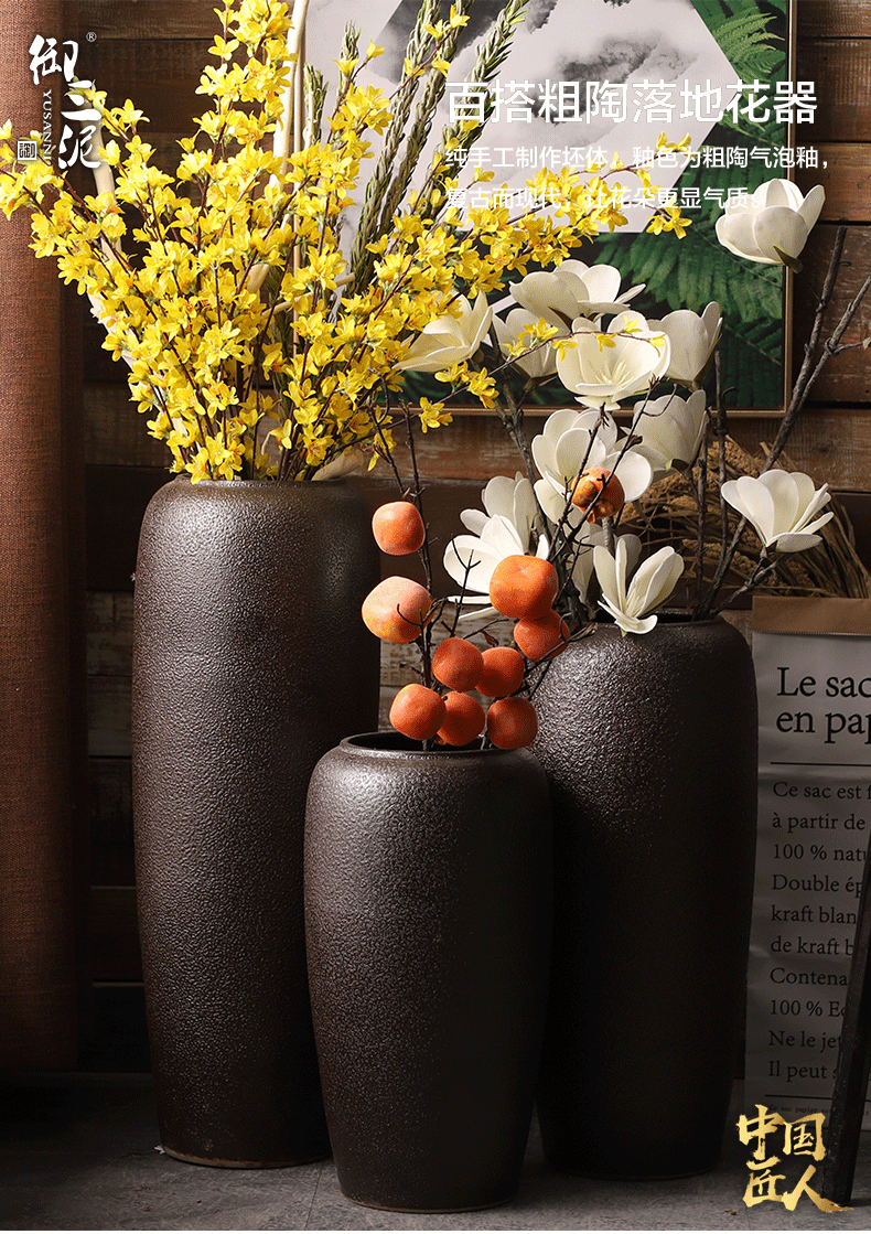 The Big vase high landing back on dry flower POTS to I and contracted sitting room flower arranging furnishing articles household jingdezhen ceramics