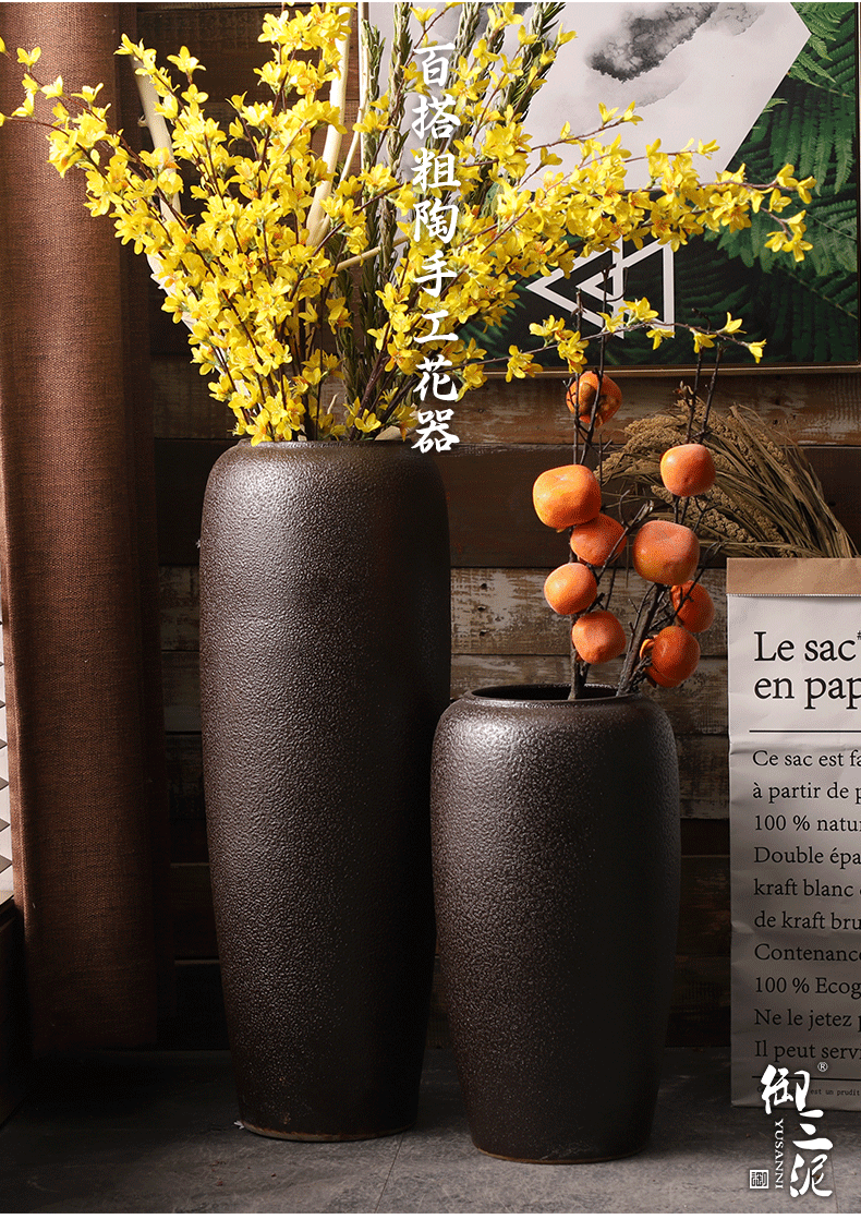 The Big vase high landing back on dry flower POTS to I and contracted sitting room flower arranging furnishing articles household jingdezhen ceramics