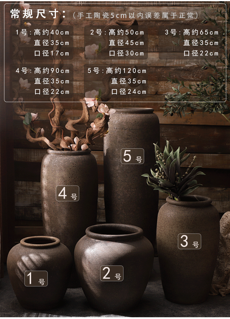 Jingdezhen ceramic large vase flower arranging furnishing articles I and contracted sitting room ground manually restoring ancient ways clay pot