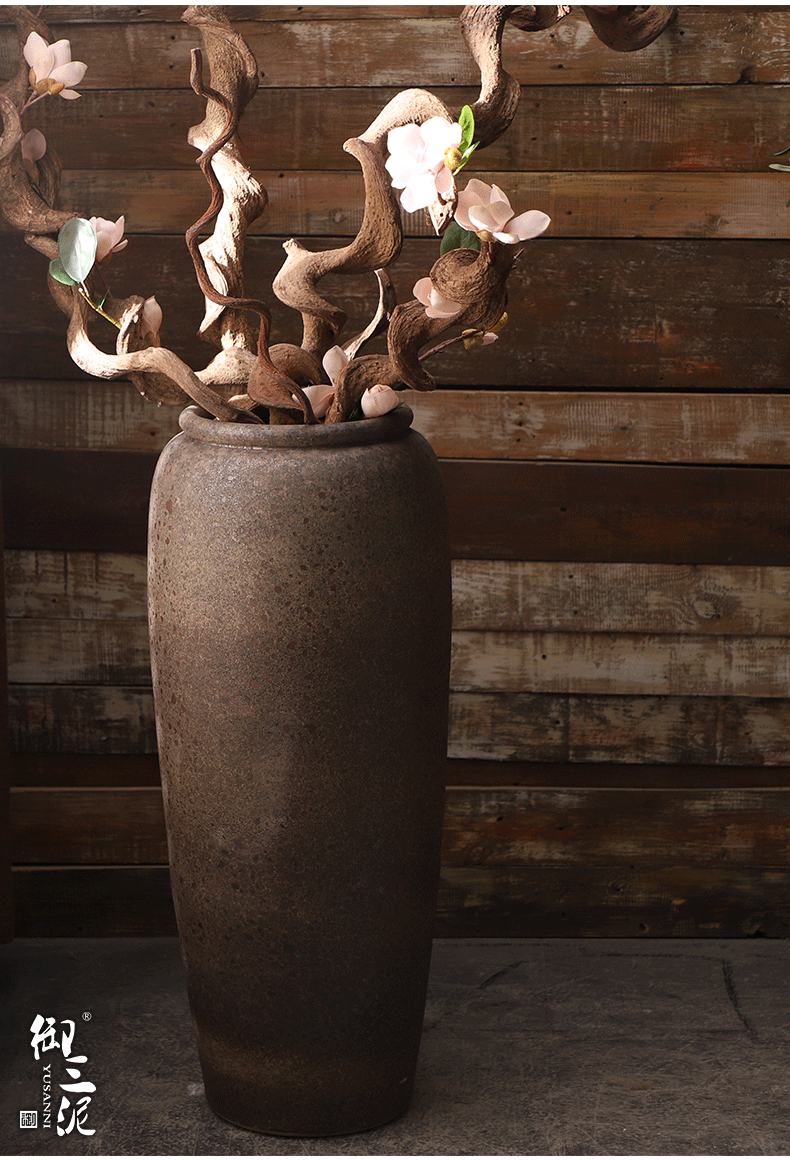 Jingdezhen ceramic large vase flower arranging furnishing articles I and contracted sitting room ground manually restoring ancient ways clay pot