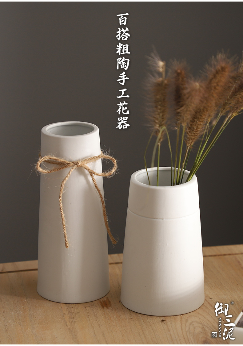 Ceramic dried flowers all over the sky star vase small pure and fresh and contracted white rope household, I and contracted decorate furnishing articles