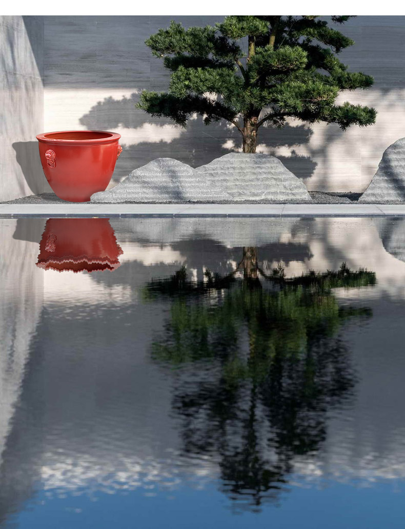 Royal three leading jingdezhen ceramics by hand courtyard mud tank aquarium hydroponic water lily lotus garden hotel