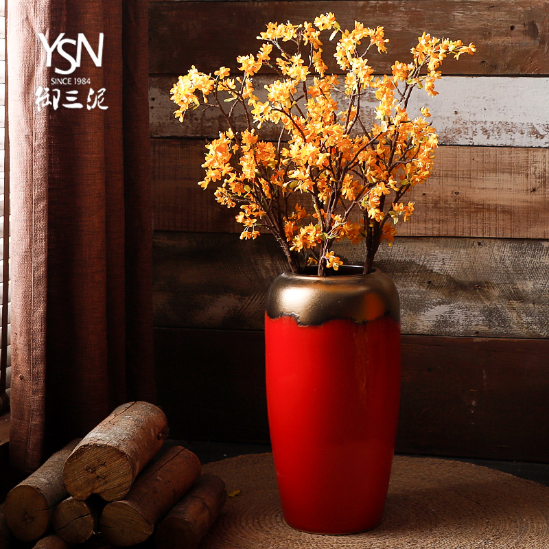 Ceramic vases, flower arrangement sitting room place modern dry flower of Chinese style restoring ancient ways is festival big be born jingdezhen porcelain flowerpot