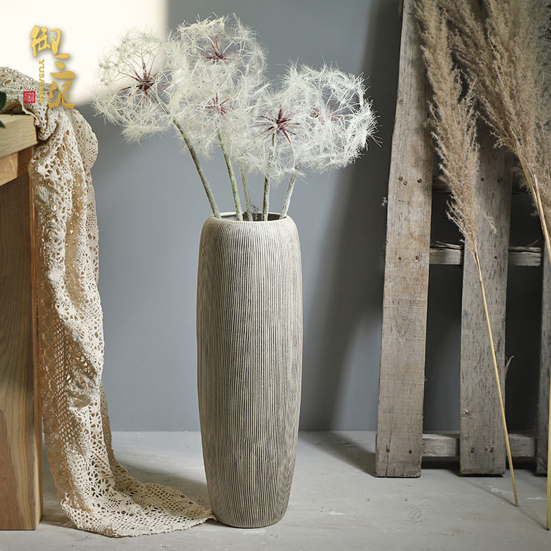 Contracted and I jingdezhen ceramic dry flower of large vase restoring ancient ways furnishing articles sitting room flower arranging flowers, checking pottery