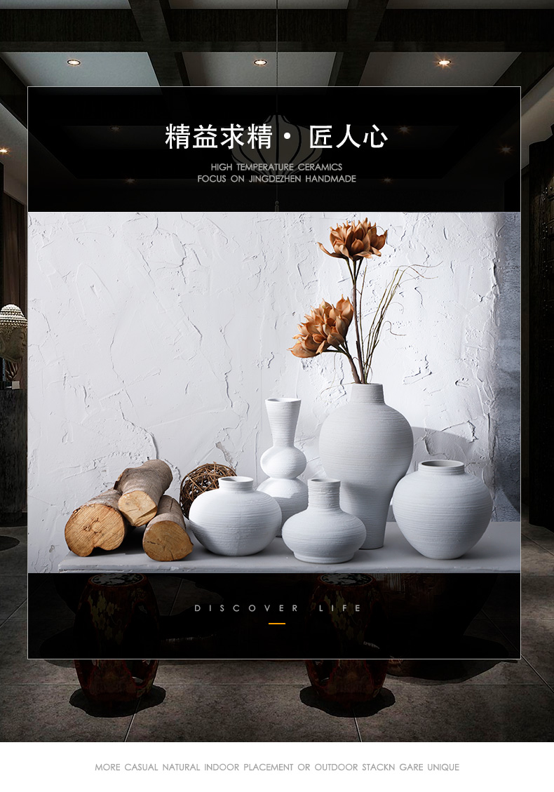 Retro contracted flower implement northern Japanese ceramic vases, dried flower flower Chinese zen furnishing articles sitting room small and pure and fresh