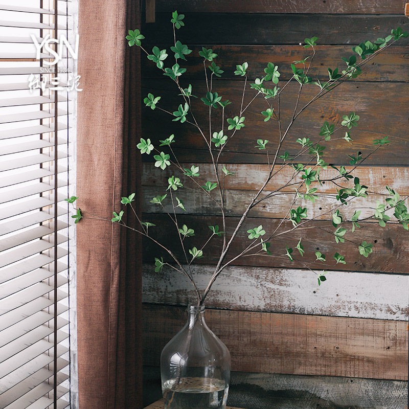 Simulation of Japanese hanging bell plant green planting decoration living room swing piece Nordic large indoor horse drunk wood floor potted plant