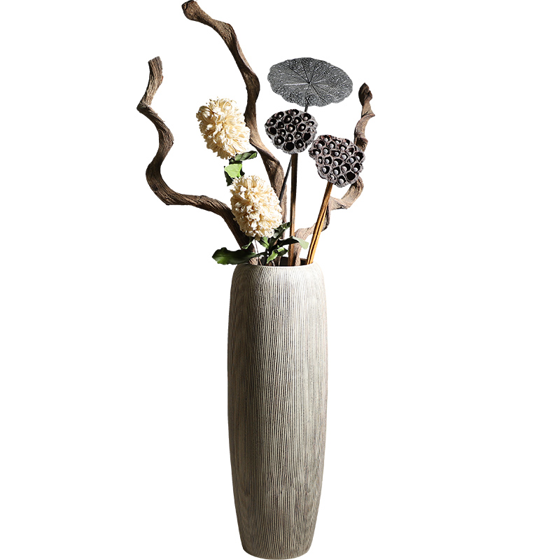 Contracted and I jingdezhen ceramic dry flower of large vase restoring ancient ways furnishing articles sitting room flower arranging flowers, checking pottery