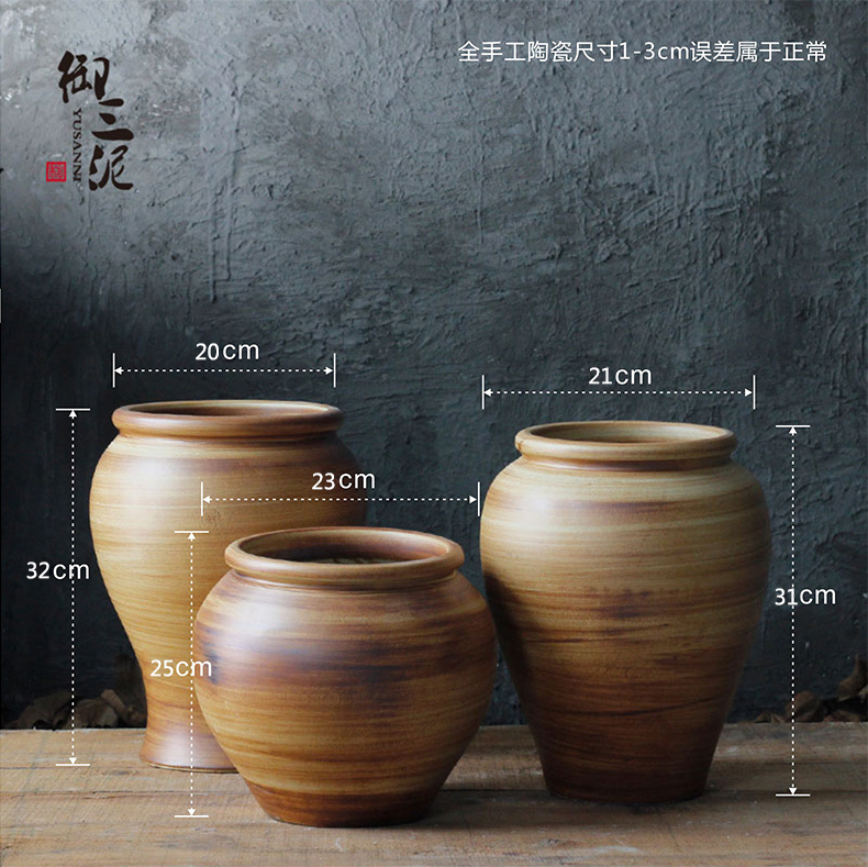 Coarse red clay archaize Mediterranean style villa garden more meat potted flower art big flowerpot ceramic do old ideas