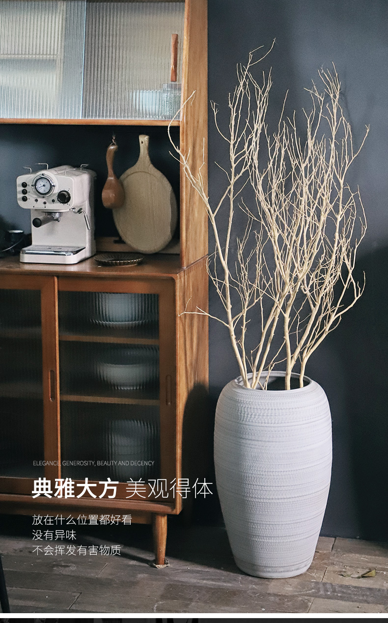 Jingdezhen ceramic vases, flower arrangement sitting room furnishing articles dried flowers to decorate the modern contracted landing flower implement coarse pot